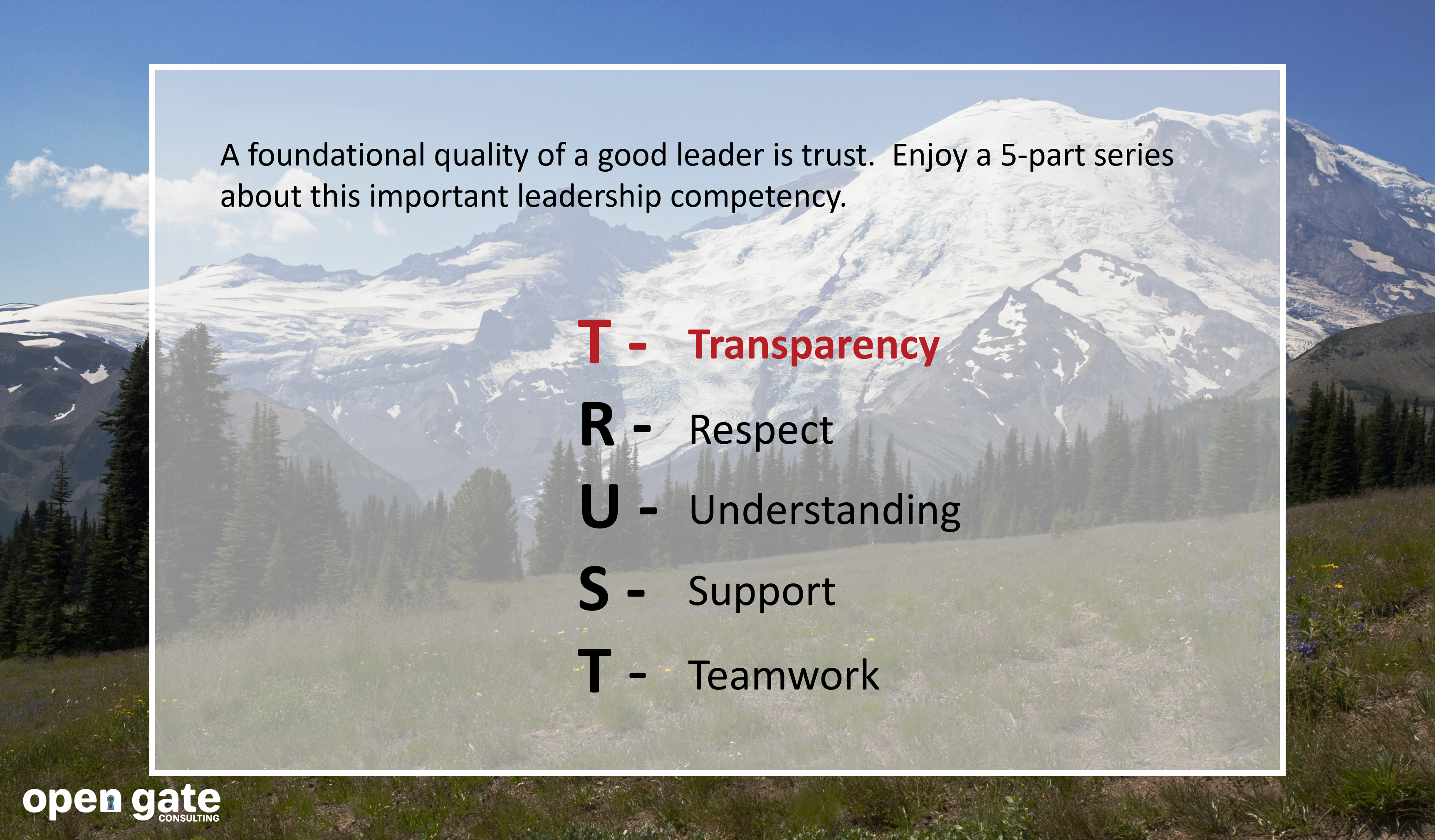 How do you build trust in the workplace? Begin with TRANSPARENCY.